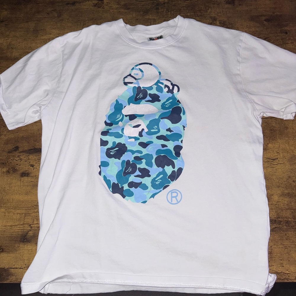 A Bathing Ape Baby Milo Blue Camo White T-Shirt XL